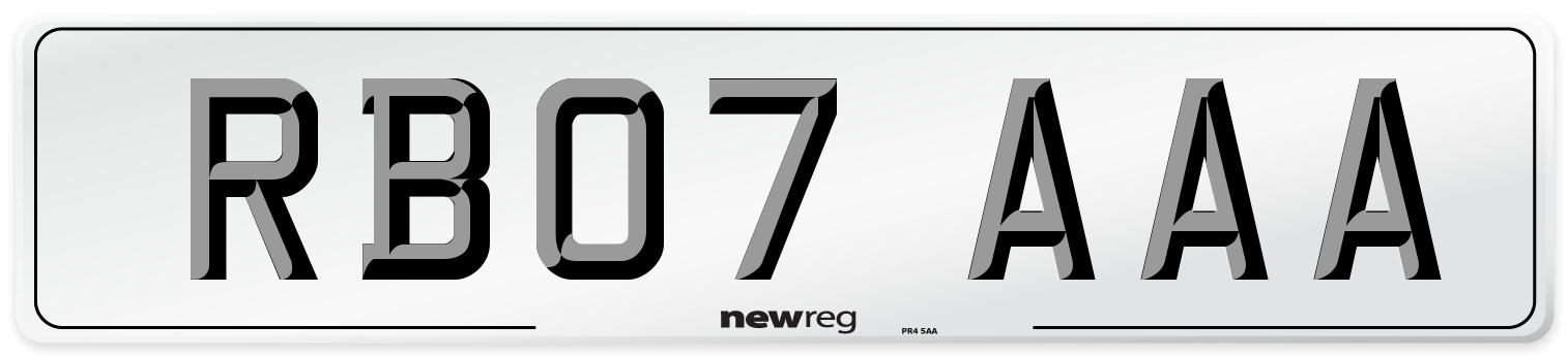 RB07 AAA Number Plate from New Reg